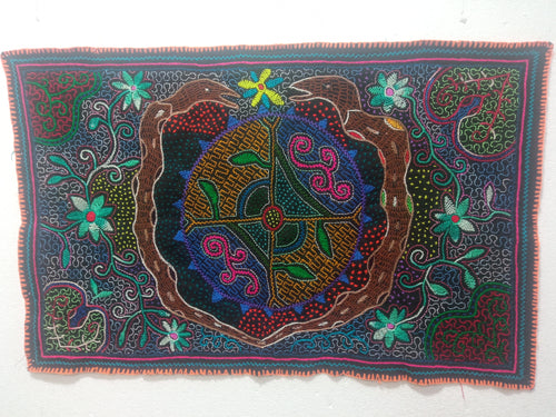 Peruvian shipibo native tapestry