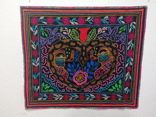 Shipibo native ayahuasca visions embroidery cloth 432