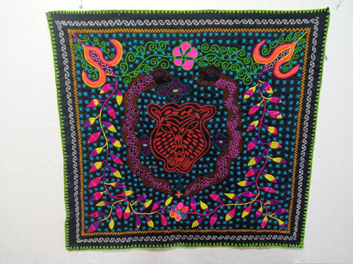 Shipibo native ayahuasca visions embroidery cloth 437