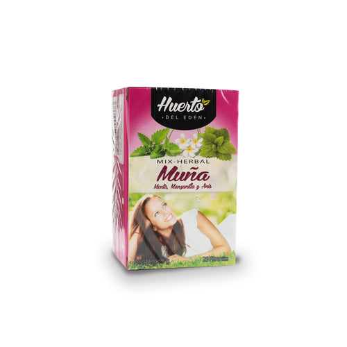 Huerto del Eden Peruvian Mix herbal  Muña, Mint,Anise,Chamomile Tea 25x1gr 100% Natural