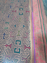 Shipibo native embroidery brown  kene design Cloth