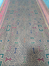 Shipibo native embroidery brown  kene design Cloth