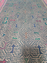 Shipibo native embroidery brown  kene design Cloth