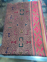 Shipibo native embroidery brown  kene design Cloth